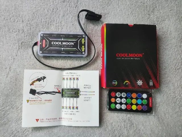 Controladora de Fan 6 pinos RGB Coolmoon ou Kbm, com LED e Controle Remoto - Foto 2