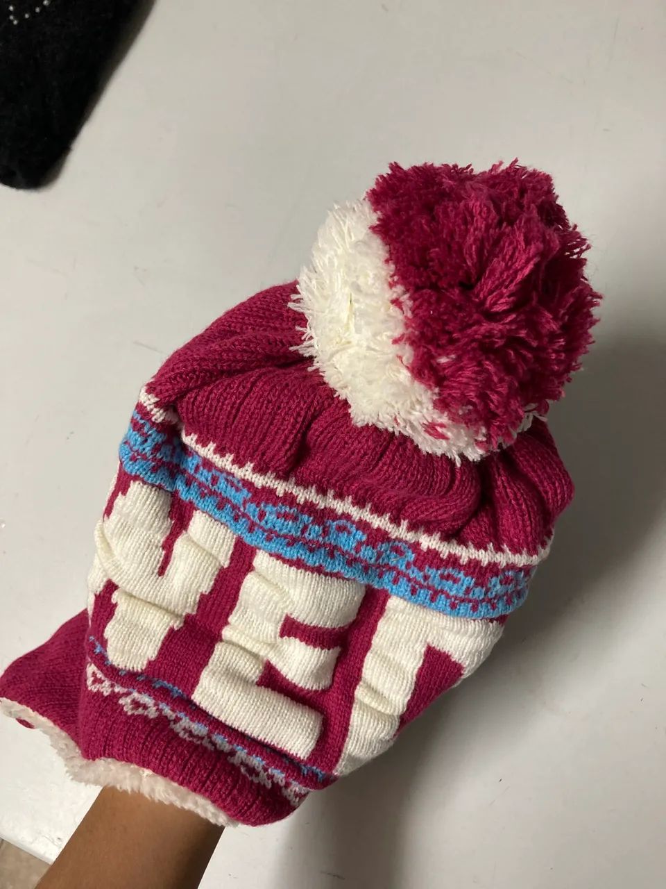 Touca de Frio Rosa Estampada (Nova) - Foto 4