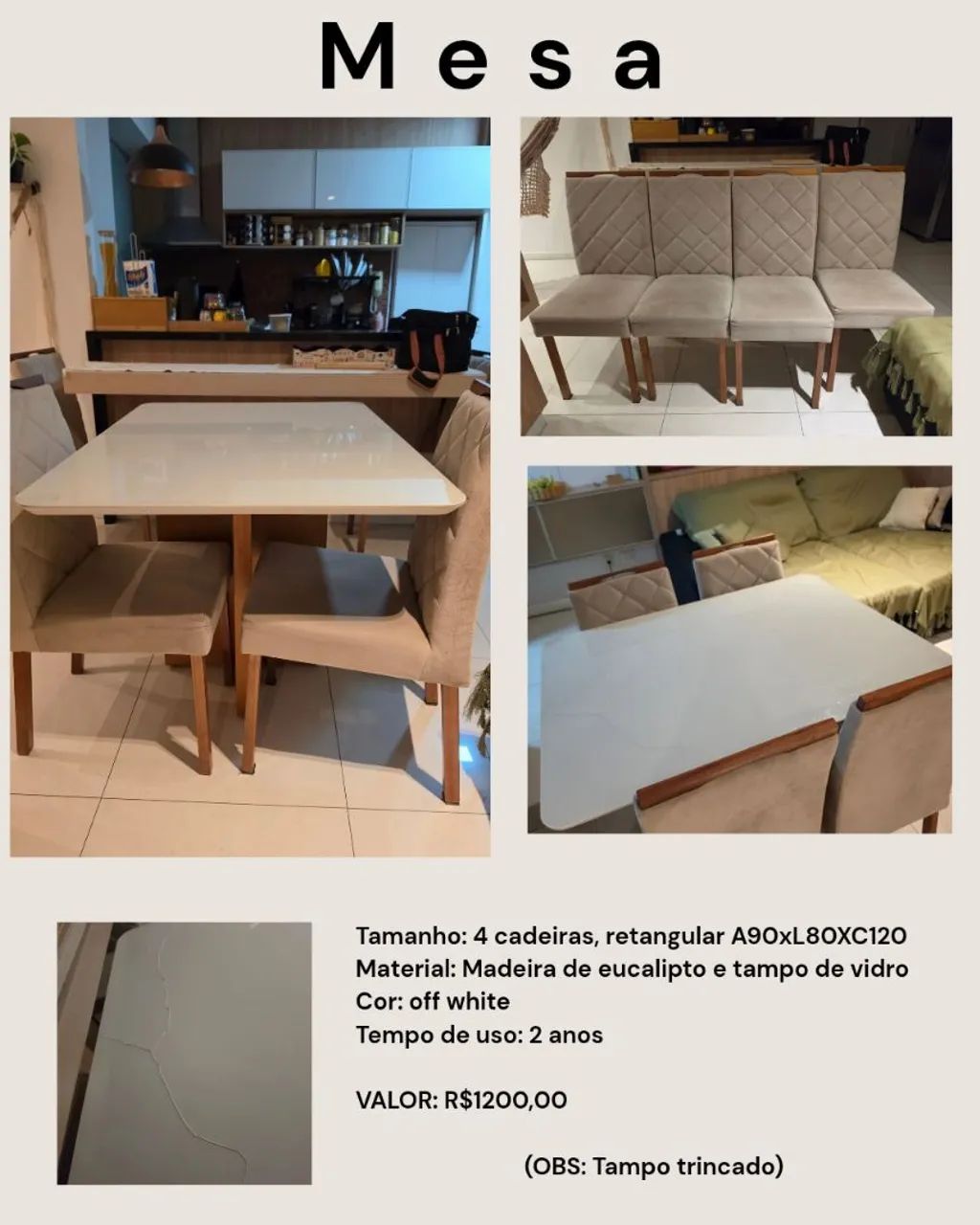 Mesa 4 cadeiras