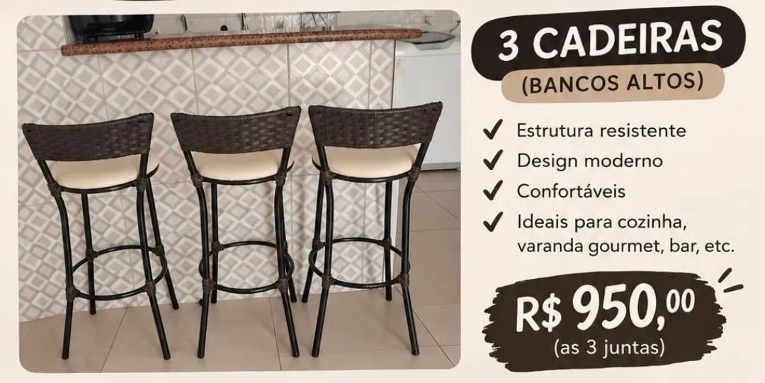 3X CADEIRAS NOVAS 