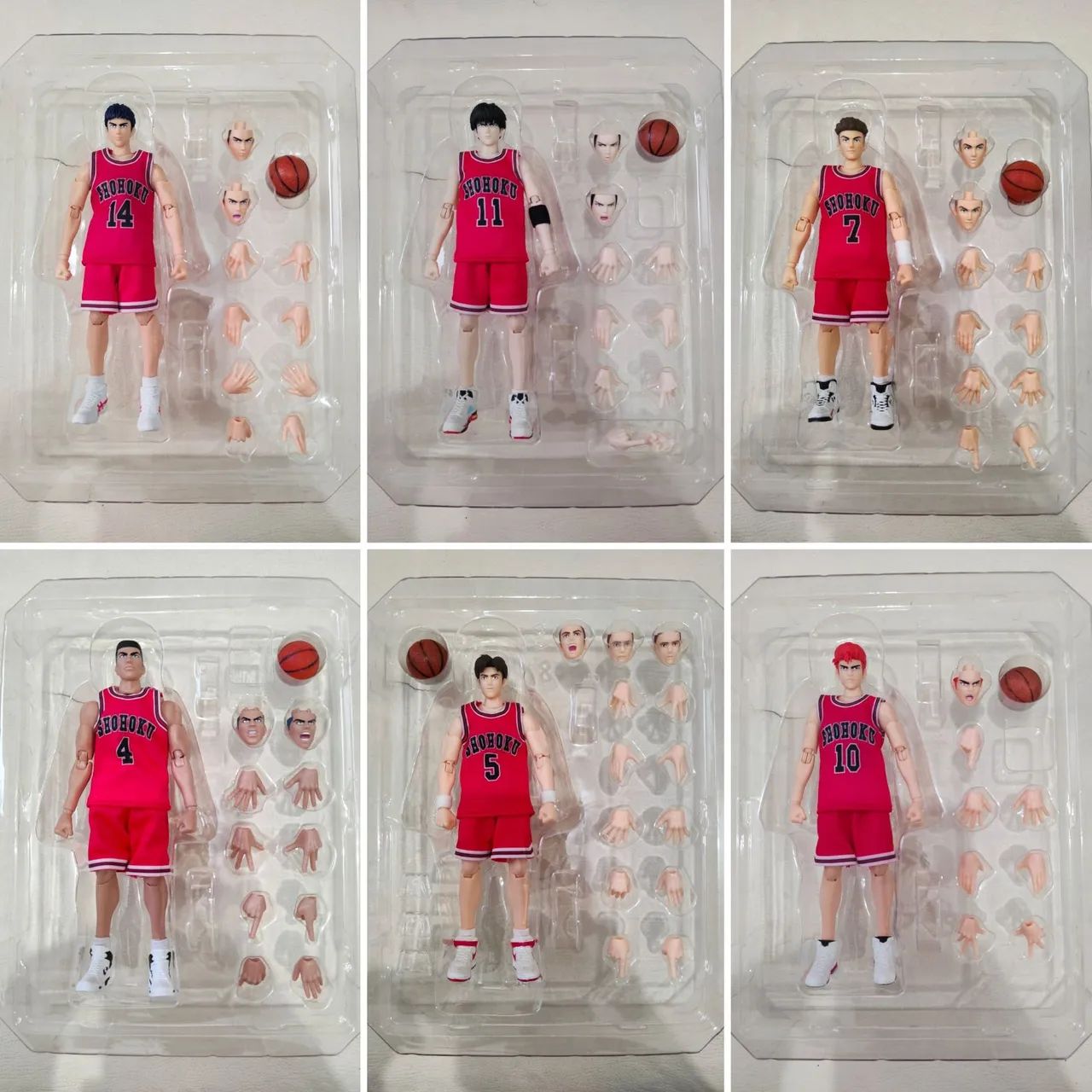 Great Toys Dasin Model Set 6 Slam Dunk Shohoku Sakuragi Akagi Mitsui Rukawa Kogure Miyagi  - Foto 2
