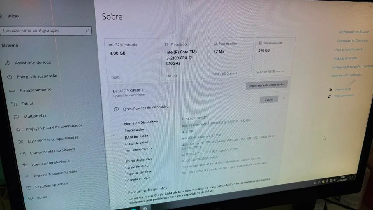 PC de mesa i3 de 2ª geração 4gb - Foto 2