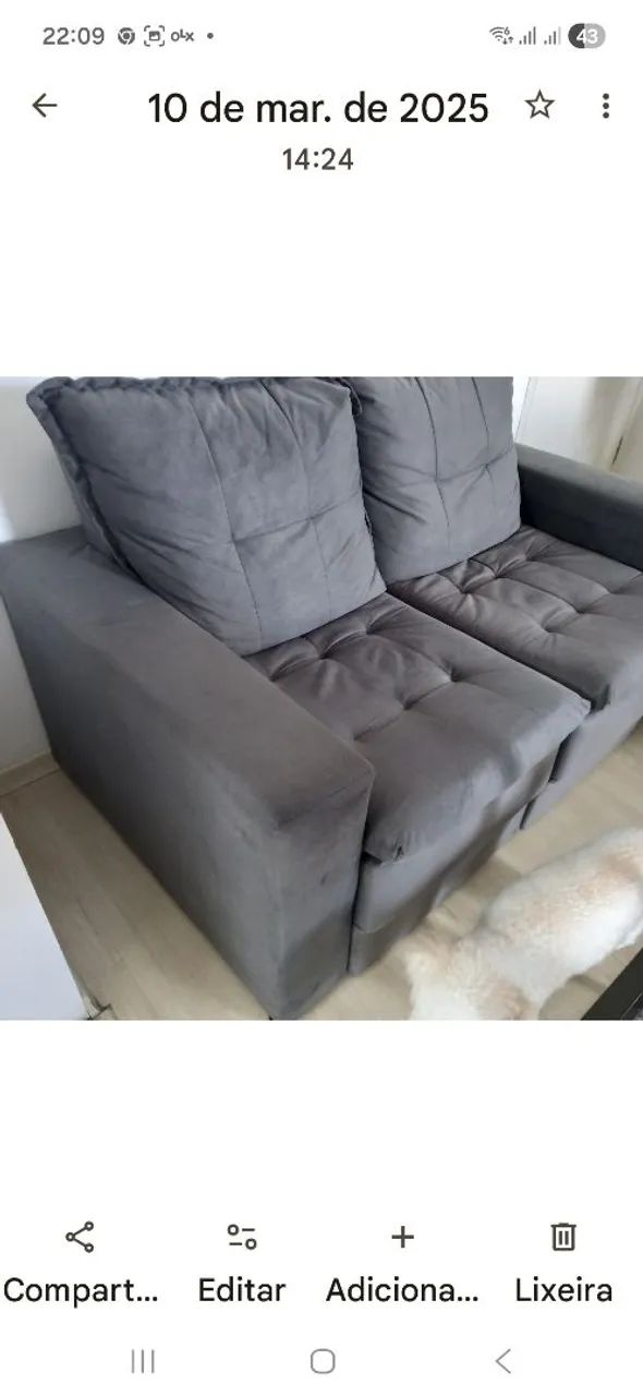 Sofá  3 lugares Mobly417563150469703680