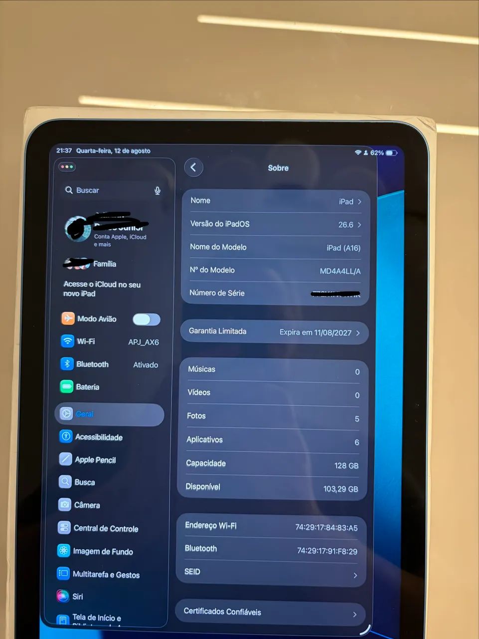 IPAD A16 11 geração 128GB - SEM USO com 12 meses de garantia - Foto 5