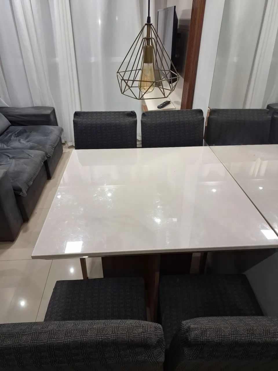 Mesa de Jantar com vidro off white - 90cm - Foto 3