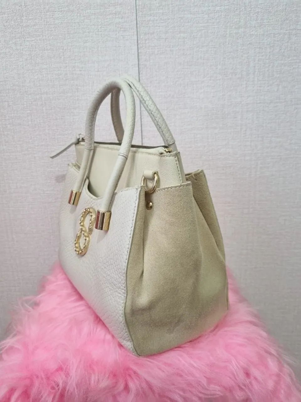 BOLSA TOTE DE COURO BEGE SCHUTZ ZENDY - Foto 5