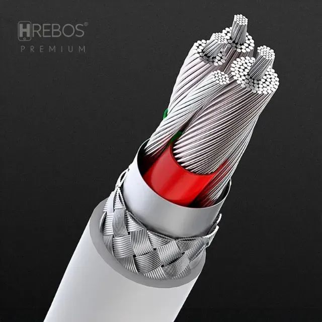 Cabo Two-in 2x1 Hrebos Tipo C, Compativel Lightning E Magnético Crw-501 Cor Branco - Foto 4