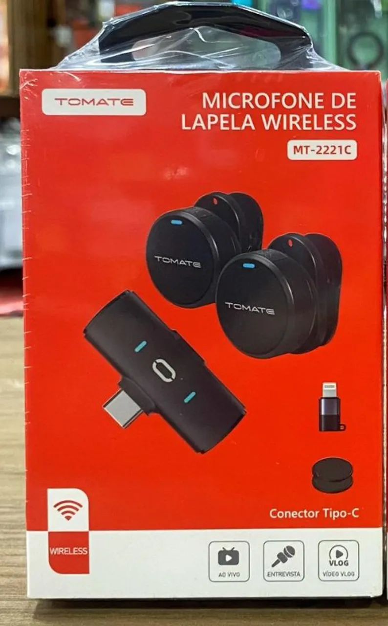 Microfone de Lapela Wireless Tomate (modelos MT-2221L ou MT-2221C).  - Foto 2