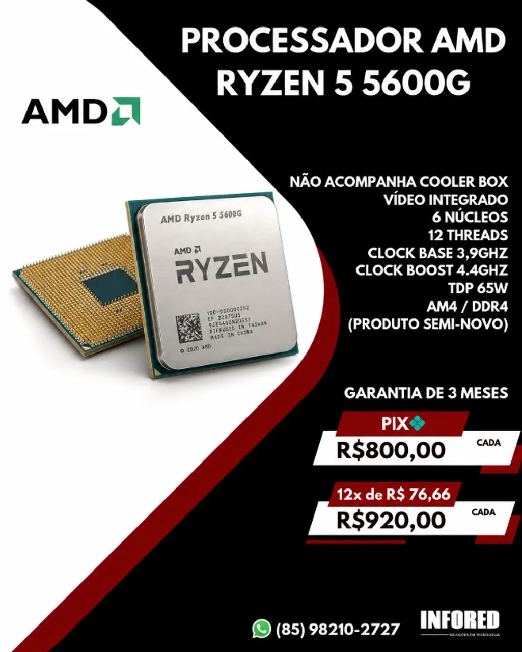 Processador AMD Ryzen 5 5600G 