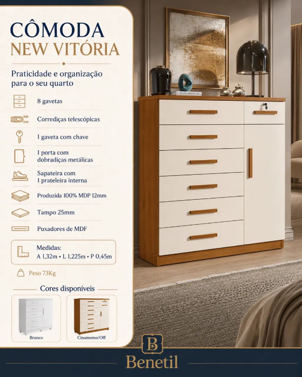 Cômoda New Vitoria - Benetil - Foto 3