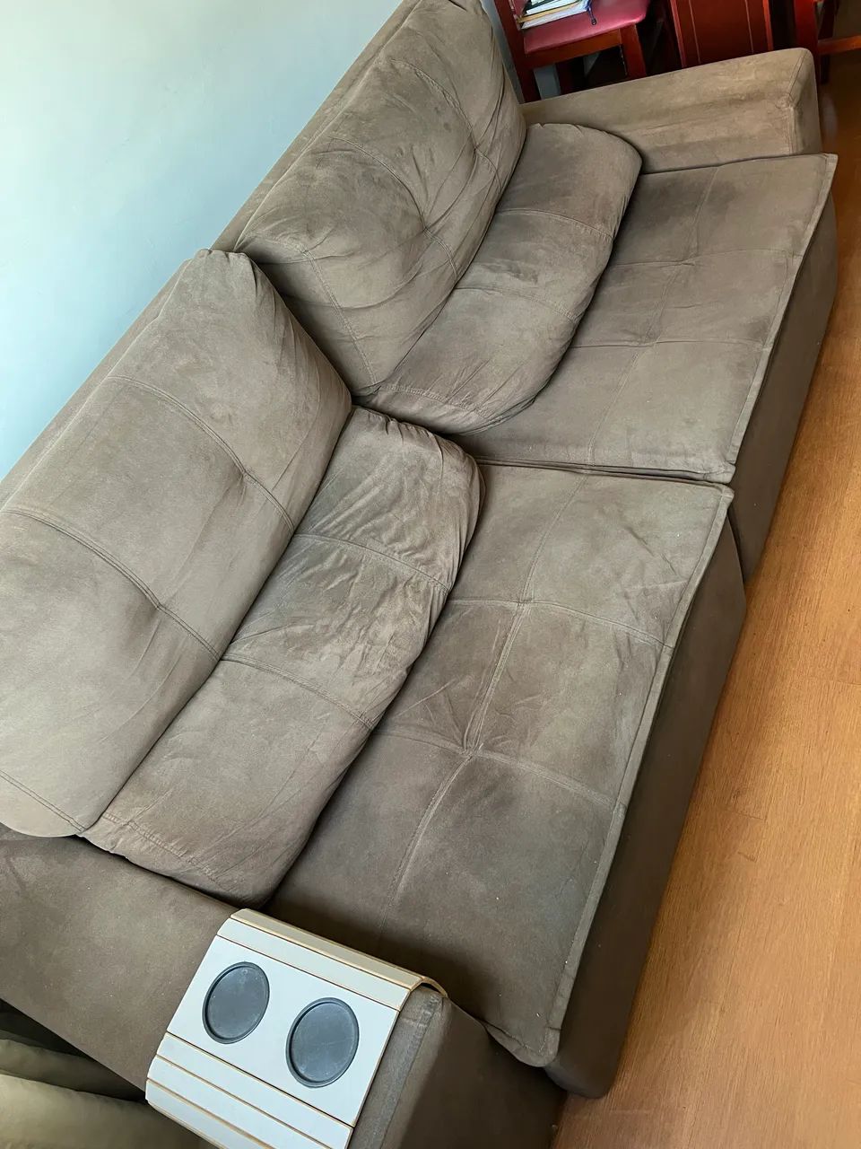 Sofá retrátil e reclinável marrom 2,5m por 1,15m  - Foto 4