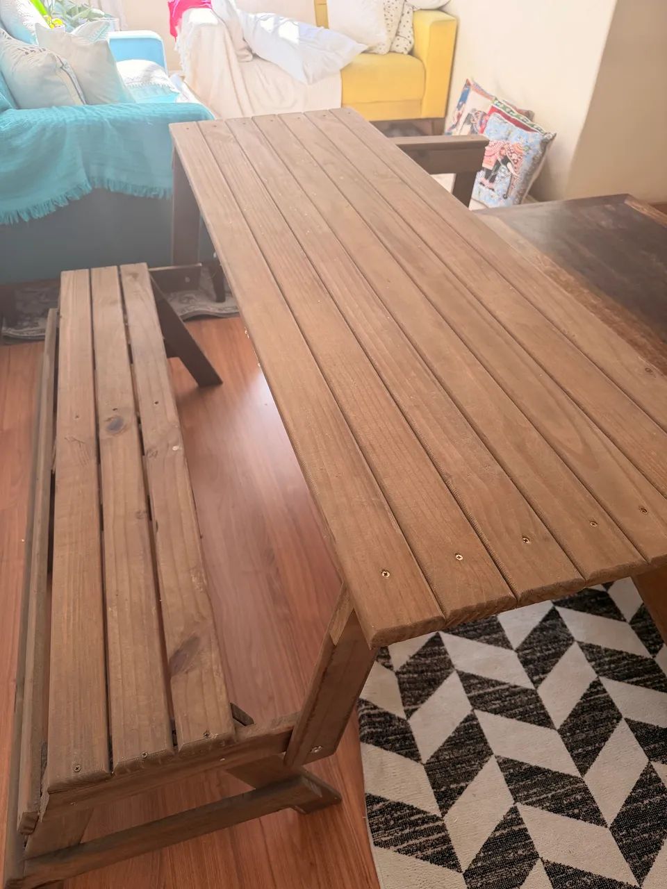 Banco da Roça 2 em 1 - Sofá e Mesa | Completo com Futon e almofadas - Foto 5