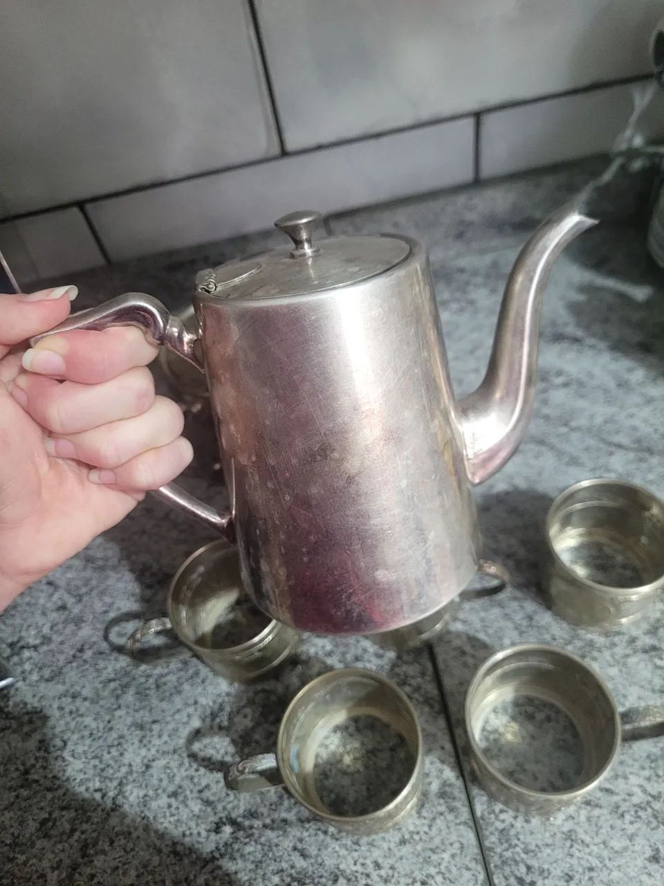 Conjunto Café/Chá de Prata - 7 itens Marca Bullini - Foto 4