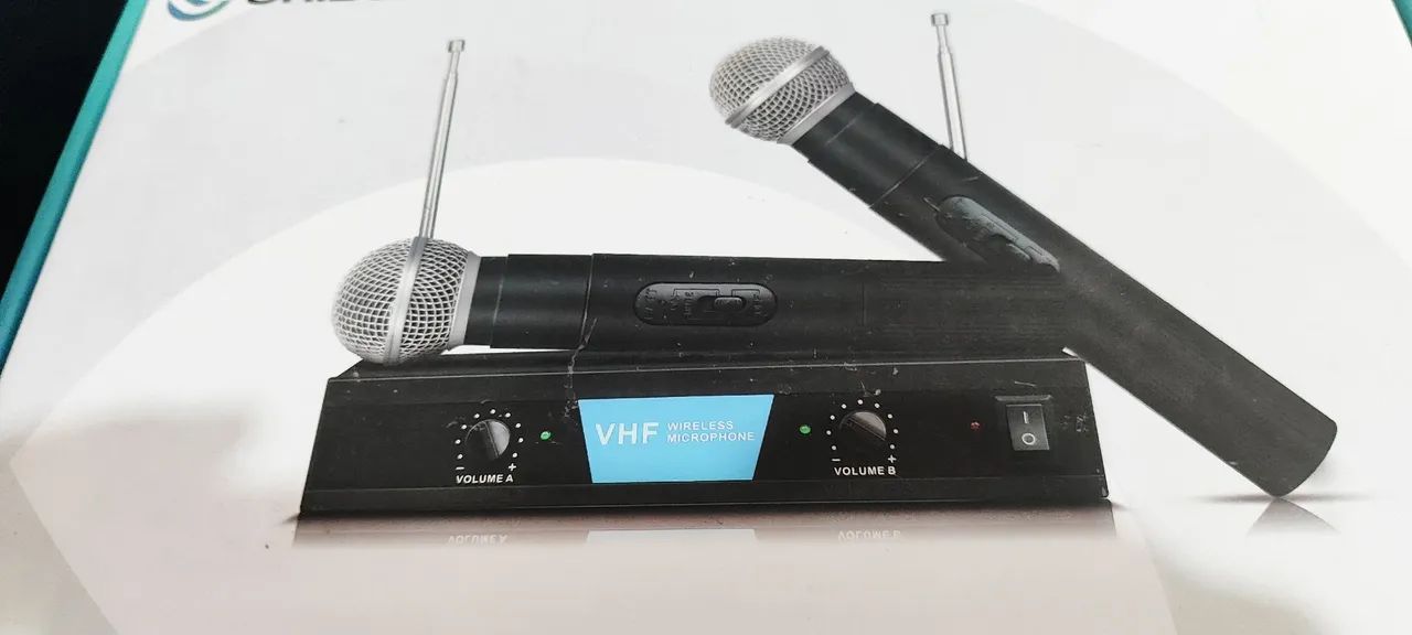 Microfone duplo sem fio 