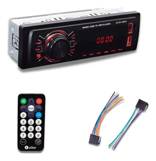 Rádio Mp3 Aiker Universal Bluetooth Fm Usb 1 Din