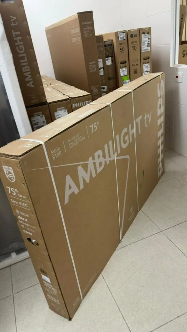 Smart TV PHILIPS Ambilight 75 polegadas 4K, 75PUG8100/78, Comando de Voz nova<br> - Foto 3