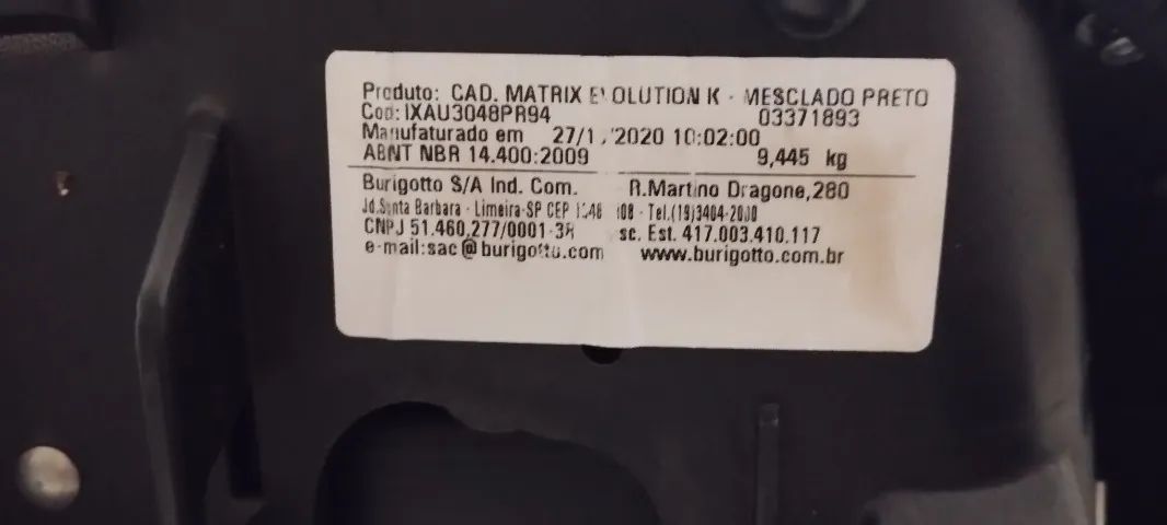 Cadeirinha de Carro Burigotto Matrix Evolution  - Foto 4