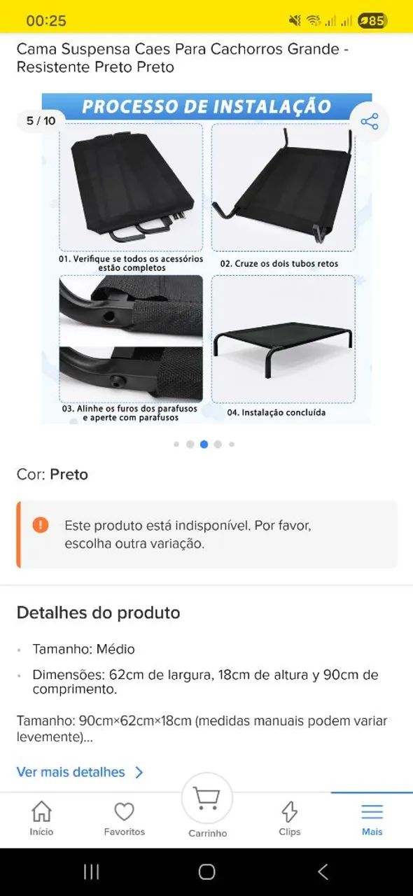 Cama Suspensa Pet Médio 65570201194498121