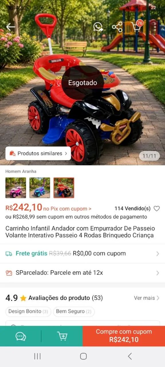Carrinho de bebê de empurra - Foto 4