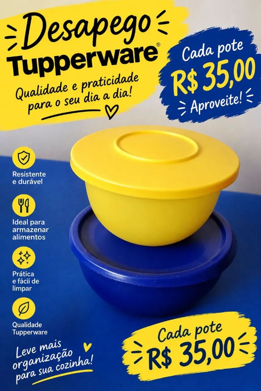 Desapegando deste potes da Tupperware 