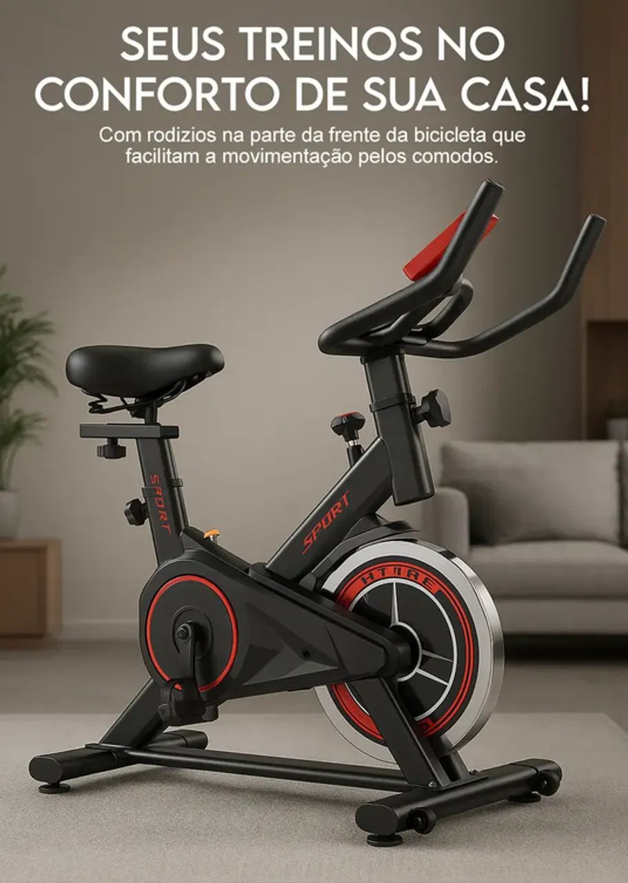 Bicicleta Ergométrica Spinning com Roda de Inércia 6kg e Display LCD - Foto 3
