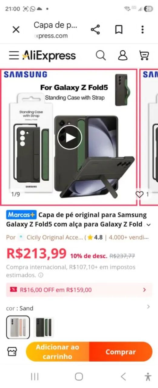 Capa original Samsung Case Z FOLD5 - Foto 2