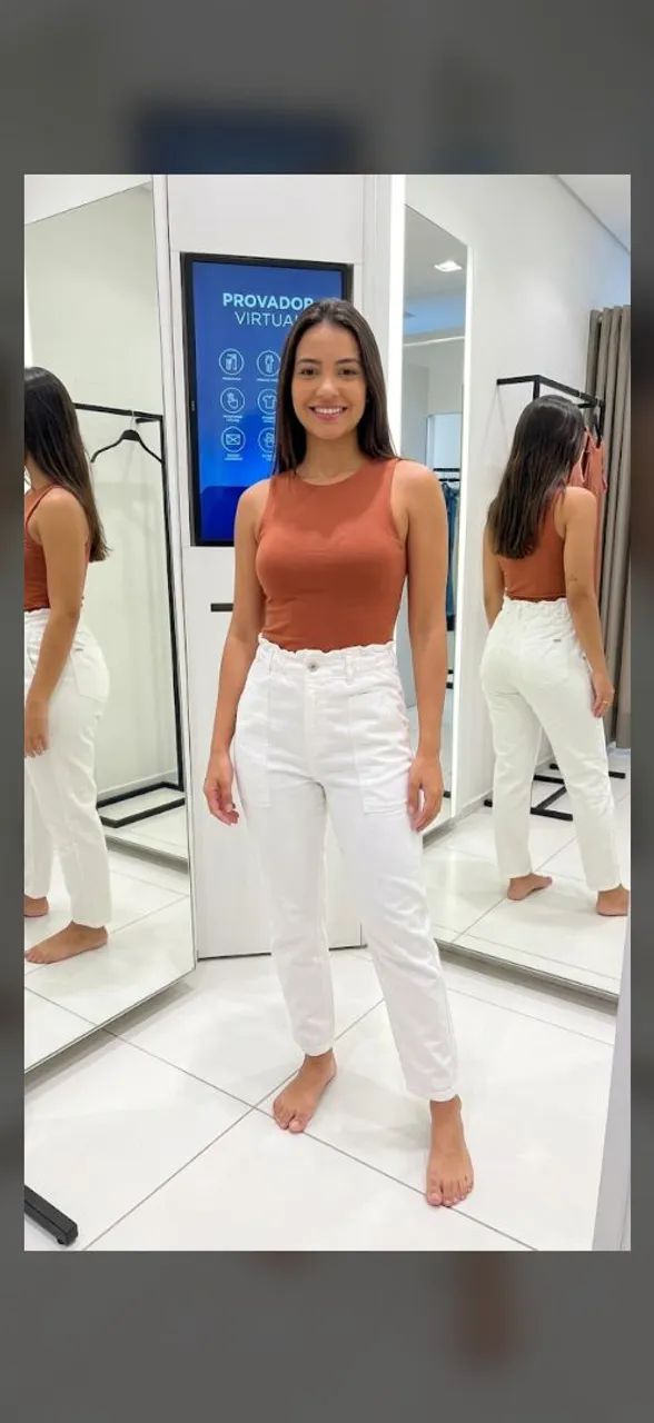 Calça branca feminina 38 da BluK - Foto 3