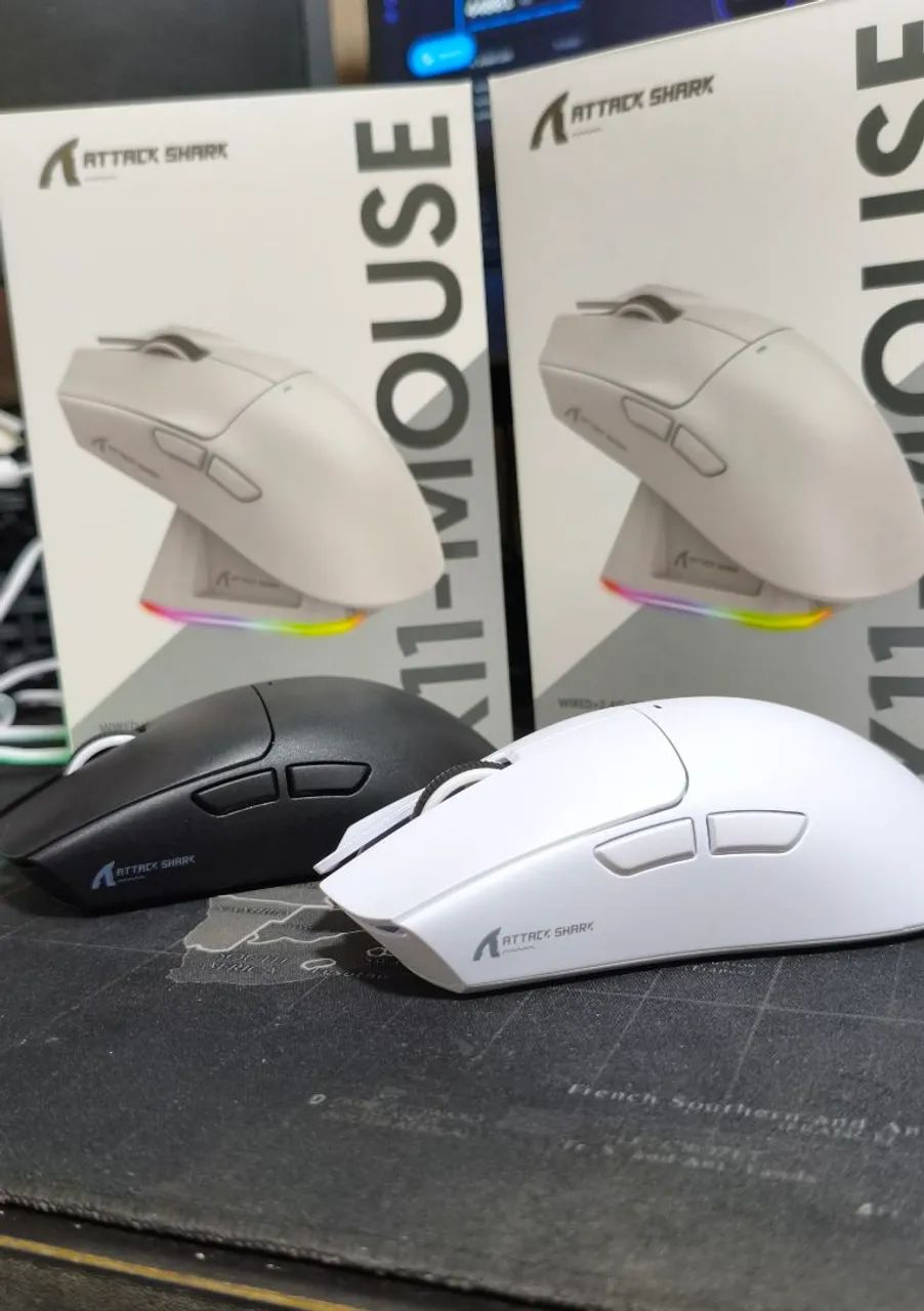 Mouse attack shark x11 preto ou branco - Foto 3