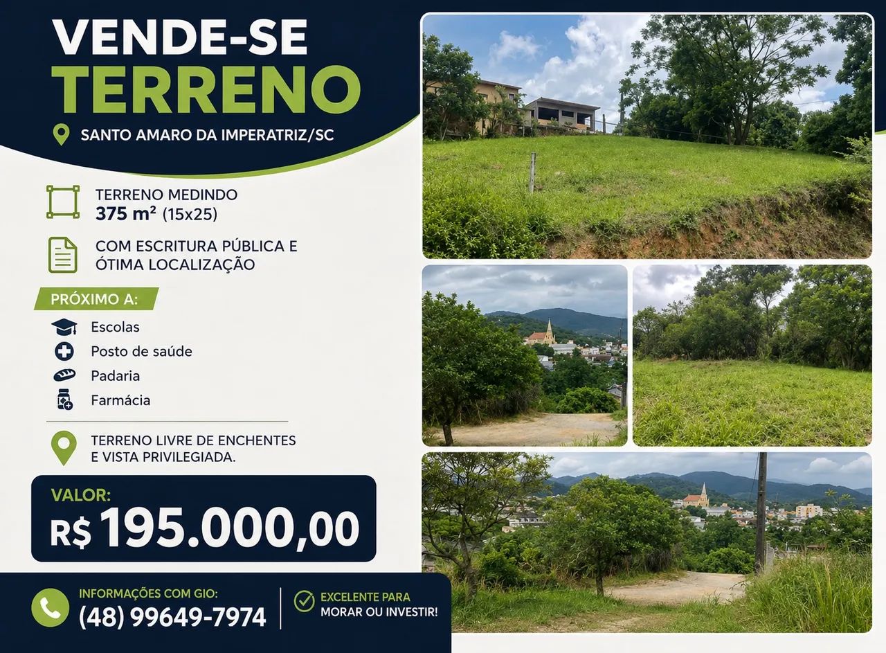 VENDO ÓTIMO TERRENO E BEM LOCALIZADO 