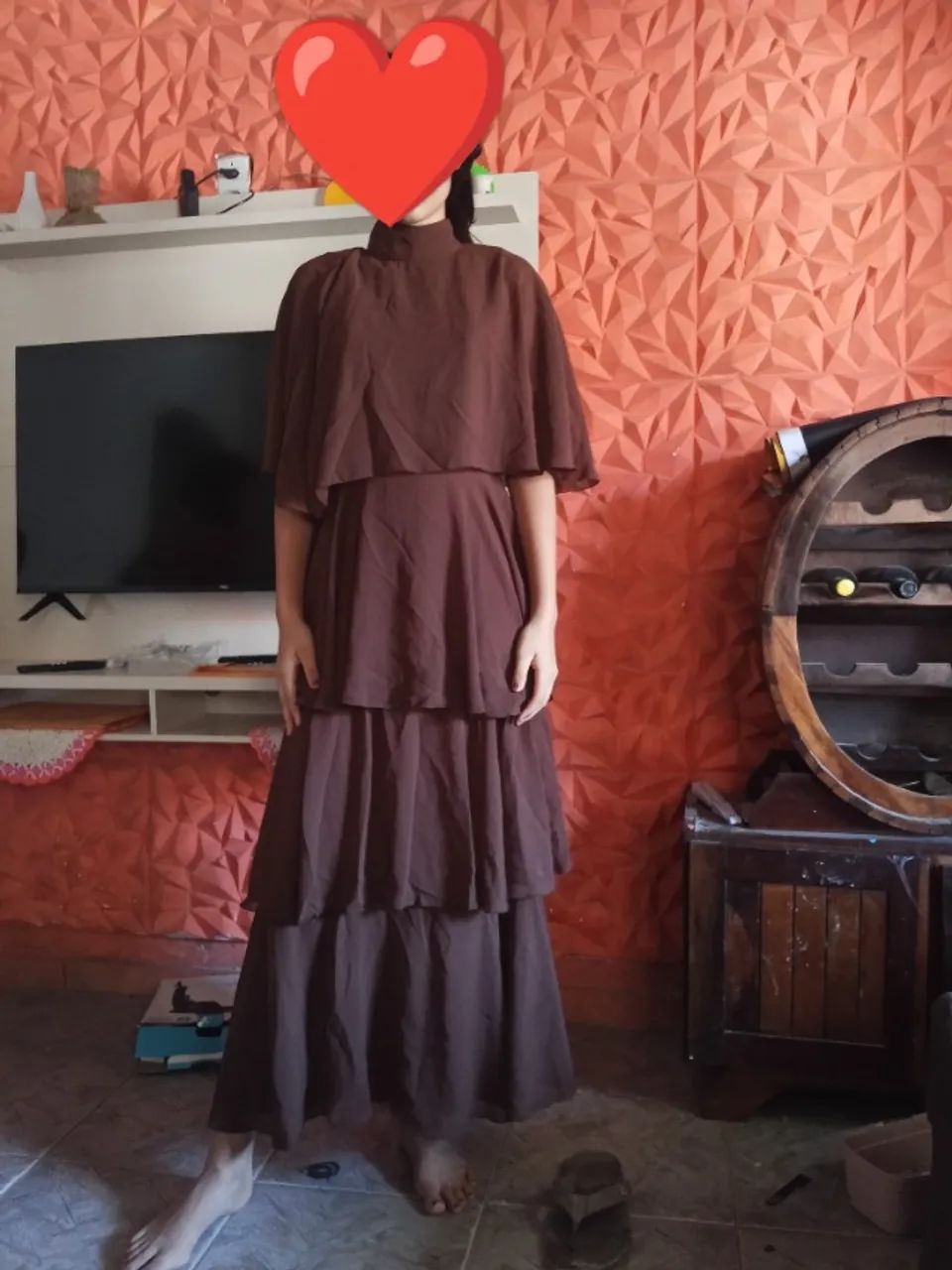 Vestido marrom longo - Foto 2