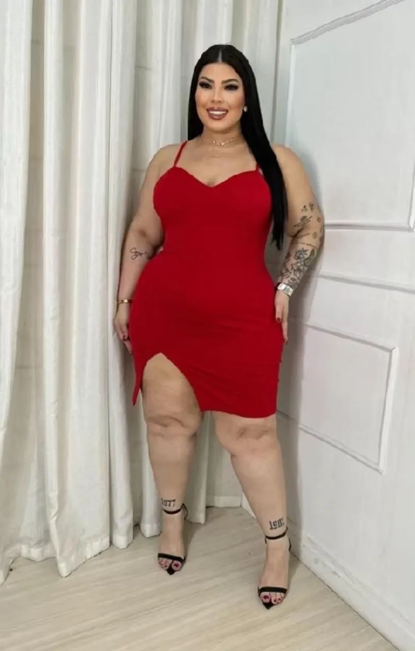 Roupa Vestido vermelho GG plus size g3 (54)