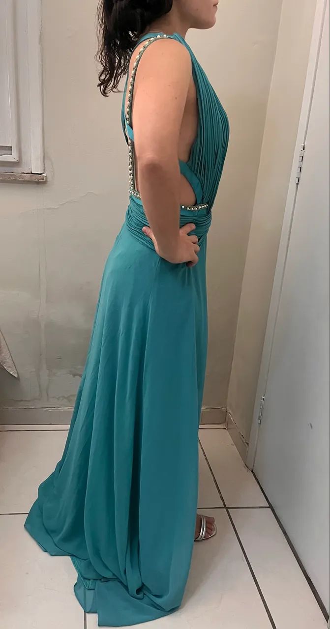 Vestido festa luxo verde P - Foto 2