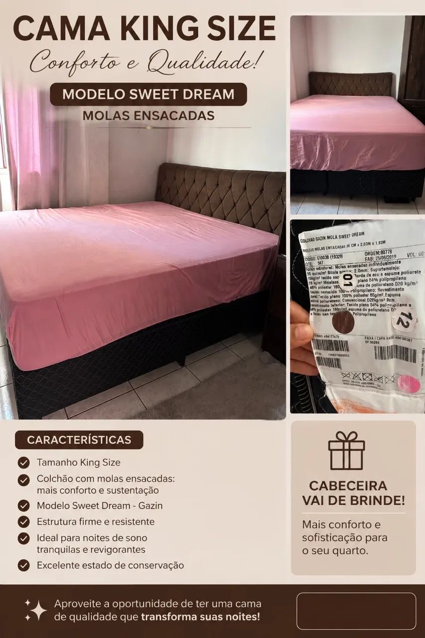 Vende-se Cama king Seminova