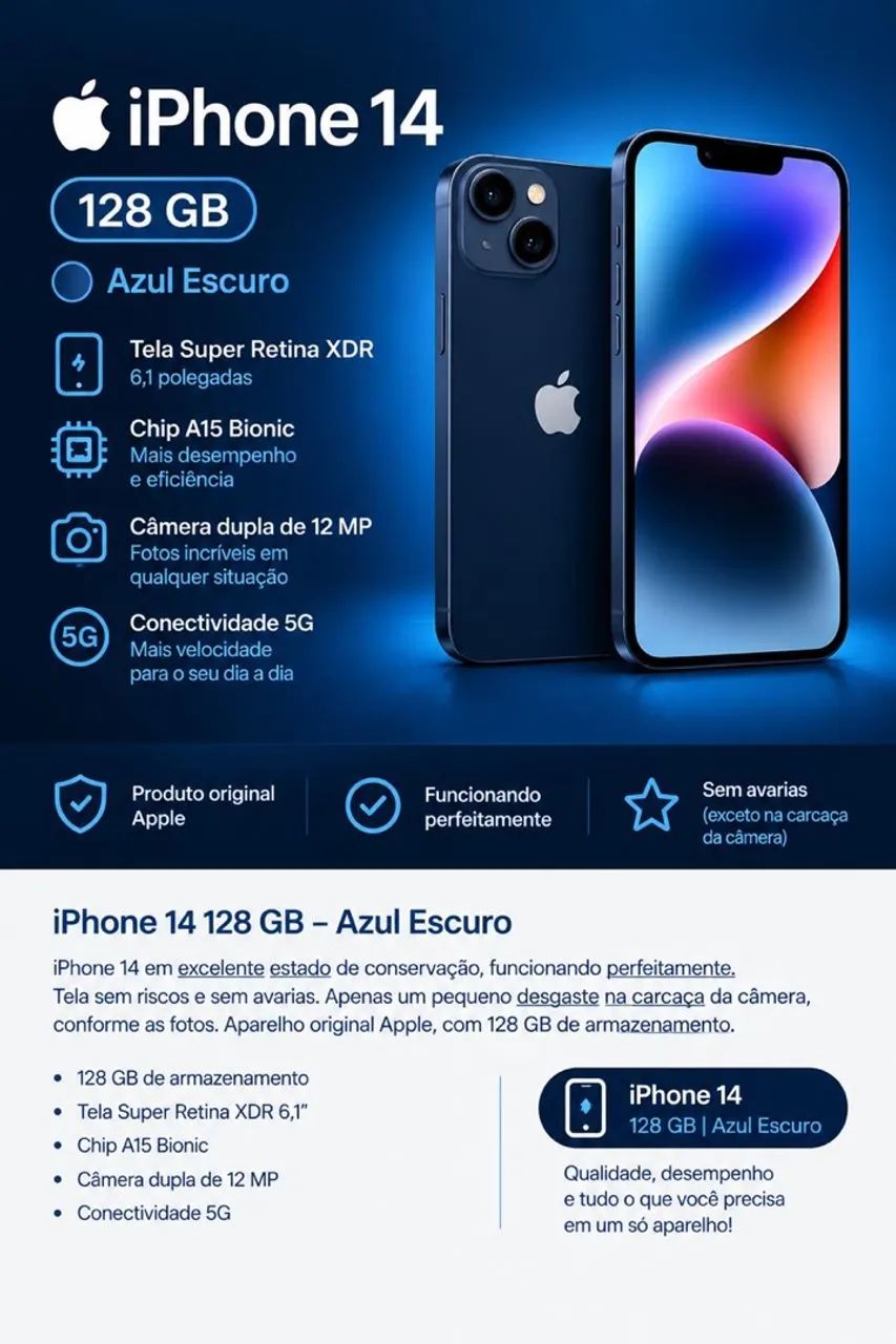 iPhone 14 128 GB - Azul Escuro