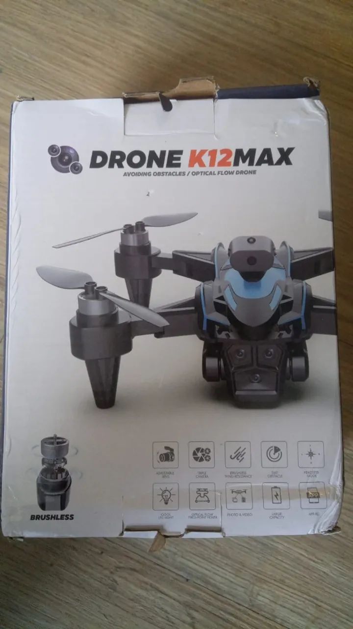 Drone Zll K12max com câmera dupla 8k preta de 2,4 GHz e 3 baterias