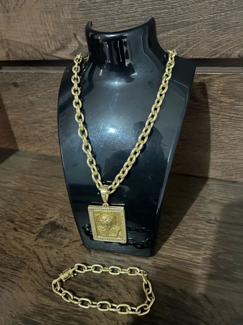 Conjunto corrente + pulseira moeda antiga  - Foto 2