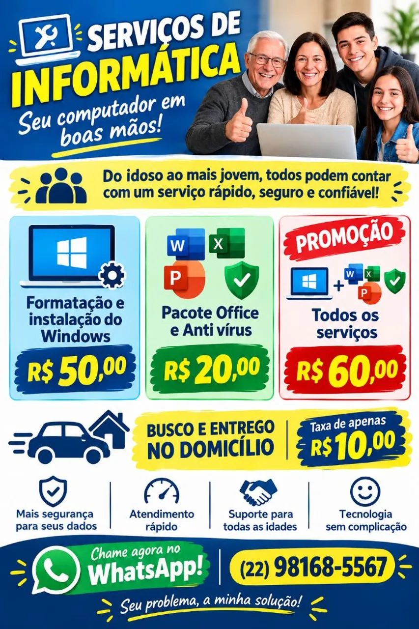 ? INFORMÁTICA EM RIO DAS OSTRAS ? PREÇO QUE CABE NO BOLSO!
