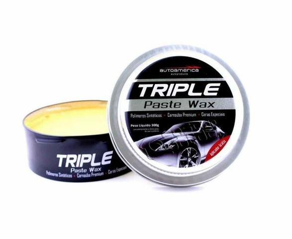 Cera de Carnauba Triple Paste Wax 300 gramas Autoamerica - Foto 3