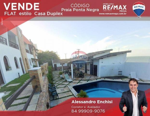 Flat estilo casa duplex com 2 dormitórios à venda, 57 m² por r$ 185.000 - ponta negra - na - Foto 2