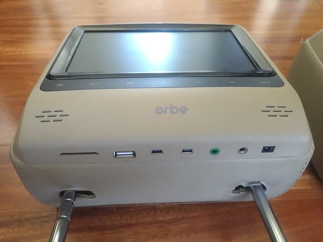 Par de Encosto de cabeça tela 7 DVD USB Jogos Orbe e-Theater - Foto 4