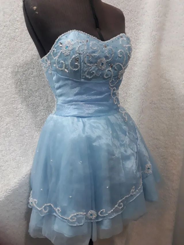Vestido Tomara que caia curto azul bebê - Foto 5