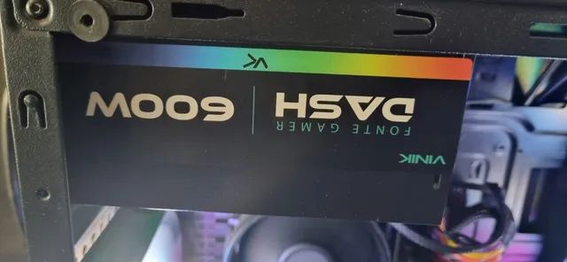 Fonte Gamer Atx 600w Real Vinik Dash Rgb Vfg600pr 110/220v Cor Preto 110v/220v - Foto 4