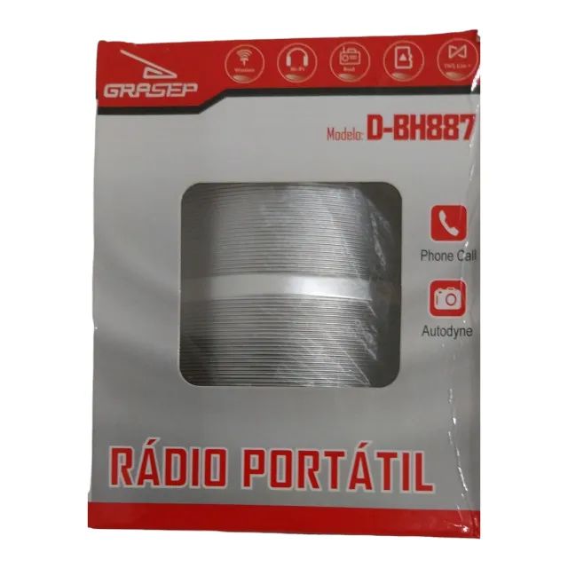 CAIXA DE SOM GRASEP MODELO D-BH887 COR PRATA - Foto 2