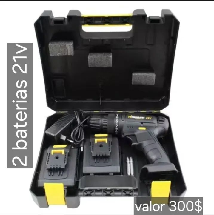 Parafusadeira e furadeira com Impacto 21v com 2 baterias novo entregamos  - Foto 3