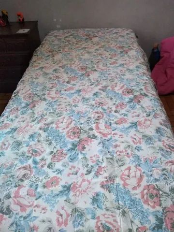 Colcha de solteiro rosas com babado - Foto 3