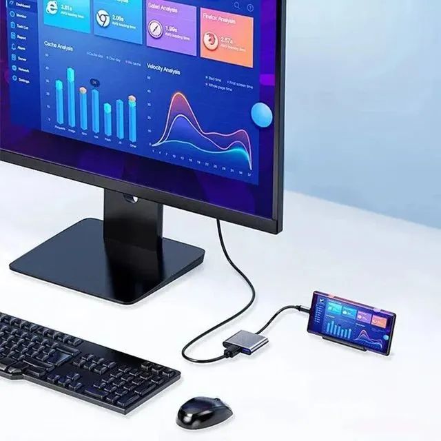 Adaptador Hub 3 em 1 com HDMI, USB-C, USB 3.0, tipo C - Foto 5