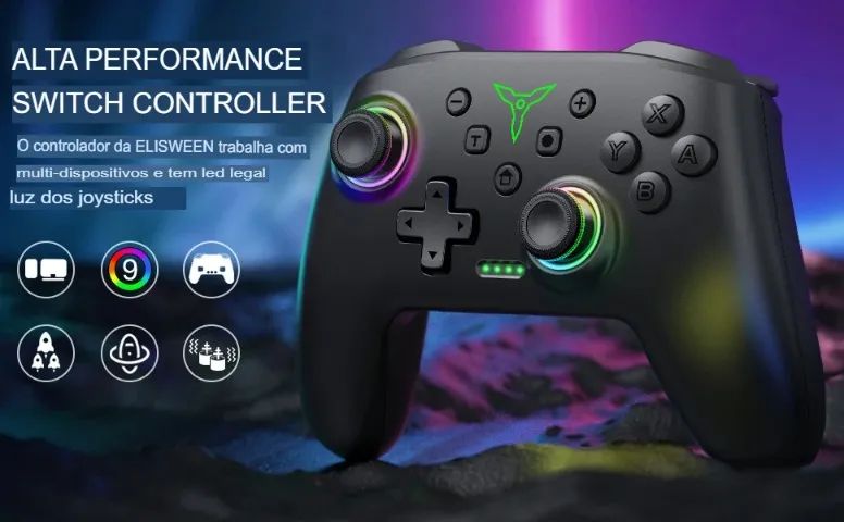 Controle Bluetooth RGB Switch/Lite/OLED/Windows/iOS/Android 1000mah Giroscópio Programação - Foto 2