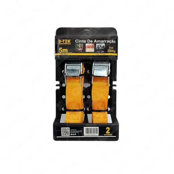 Cinta de Amarração 5m - 250kg - B-Tek - 2 Unidades
