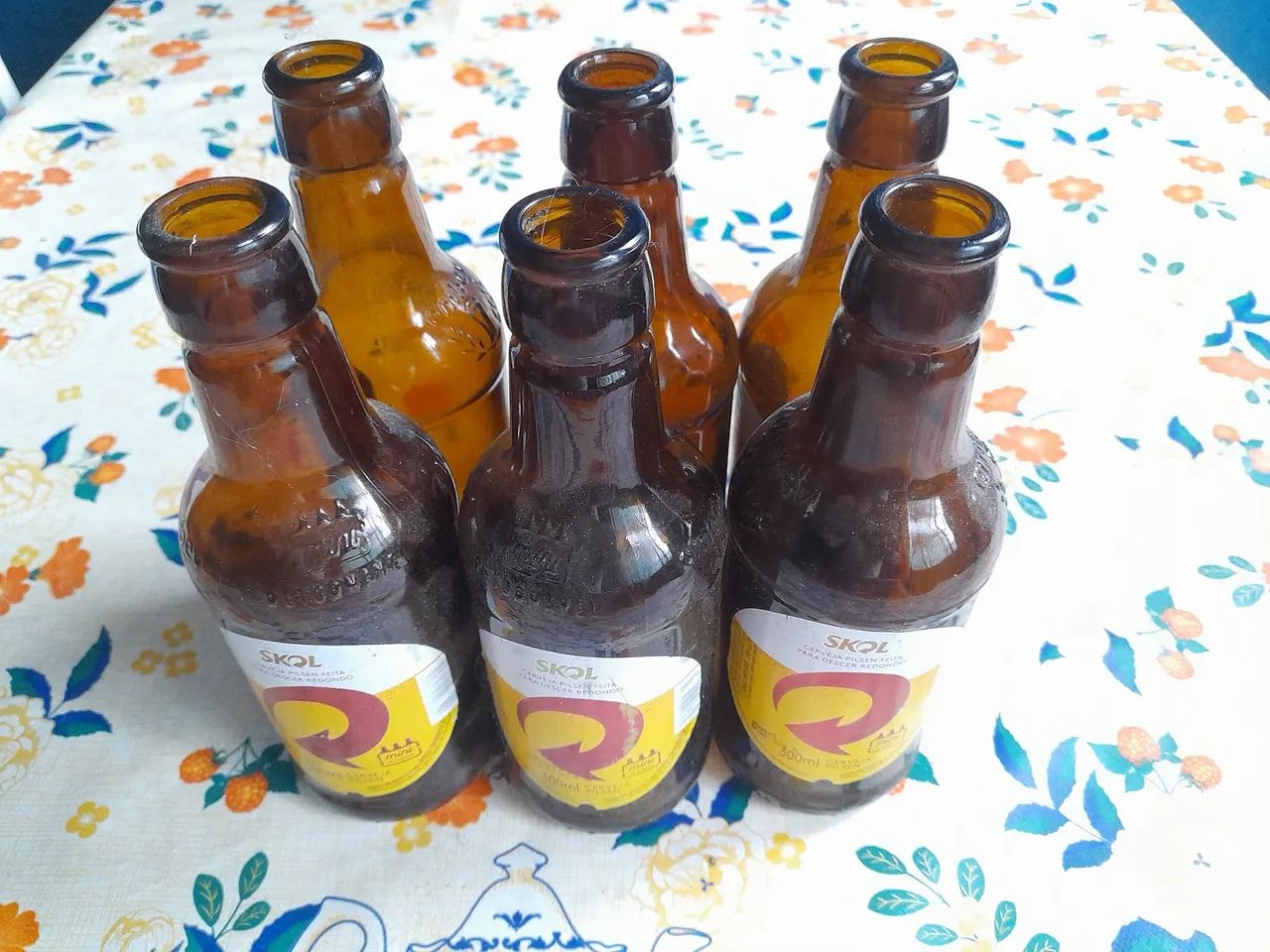6 Garrafas de Vidro para Cerveja 300ml 