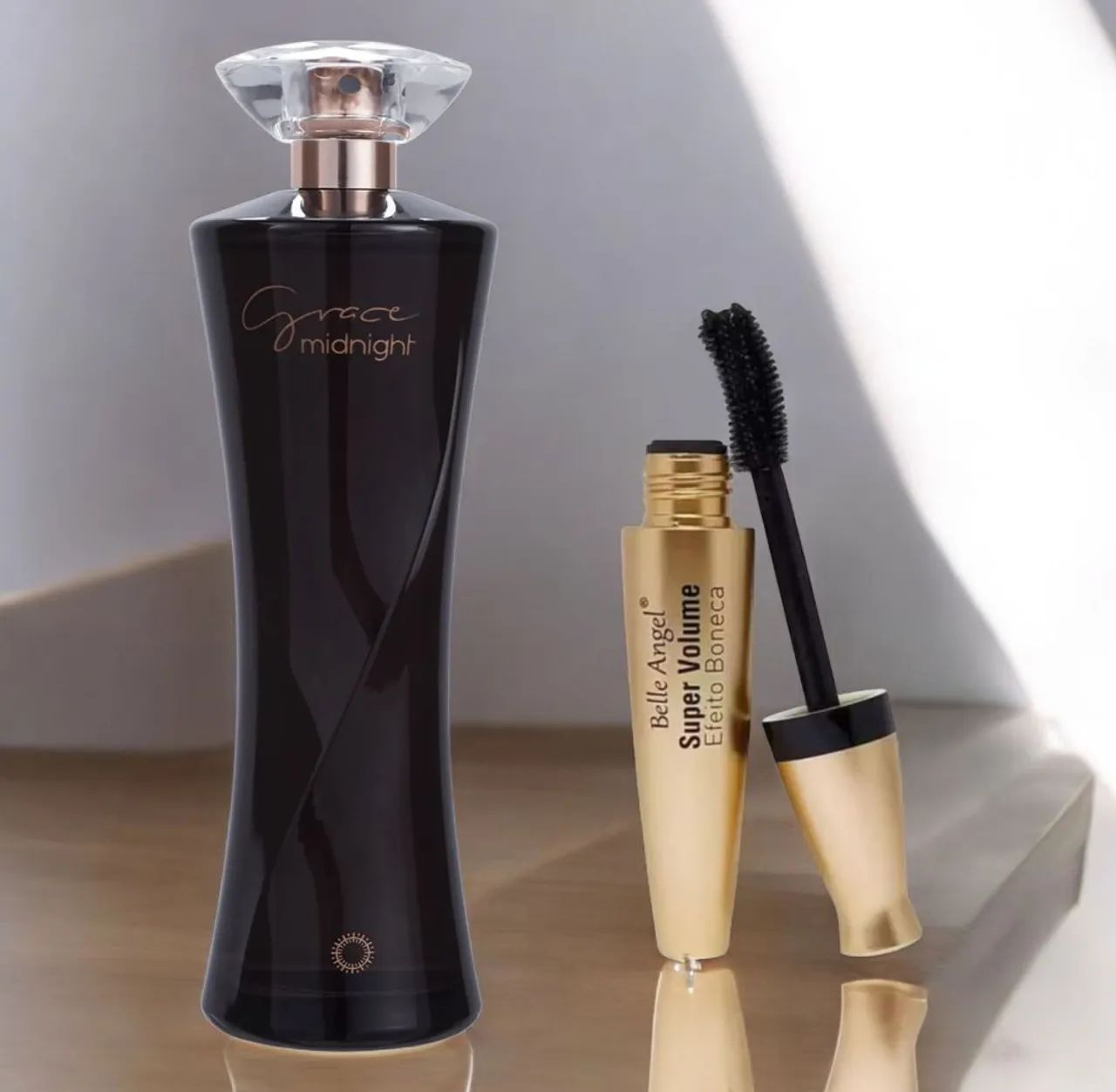 Perfume Grace Midnight + Máscara de Cílios Belle Angel Super Volume
